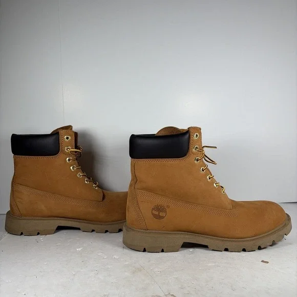 Size 9.5 Timberland 6 Inch Premium Wheat Nubuck Boots | TB 18094 - Picture 6 of 8